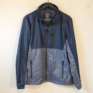 L.L. Bean Blue Colorblock Casco Windbreaker Lightweight Jacket Size Medium